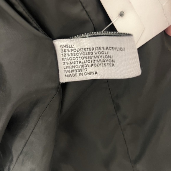 Worthington Jacket Coat Women's Size M Wool Blend Metallic Lurex Tweed Peacoat - Picture 5 of 6